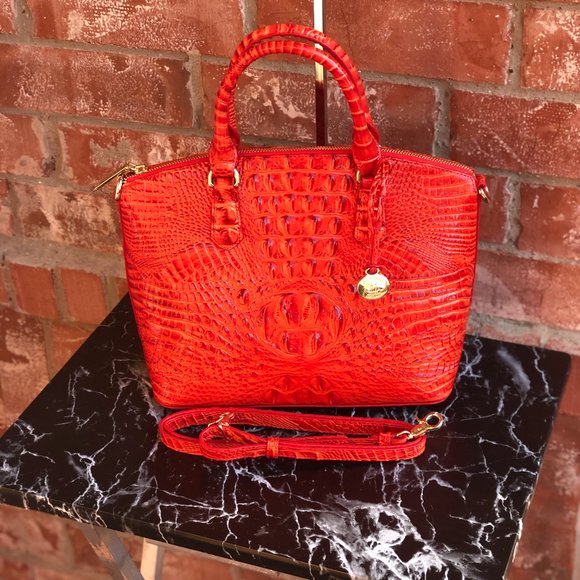 Brahmin Duxbury Satchel Amaryllis Orange NWT - Picture 3 of 7